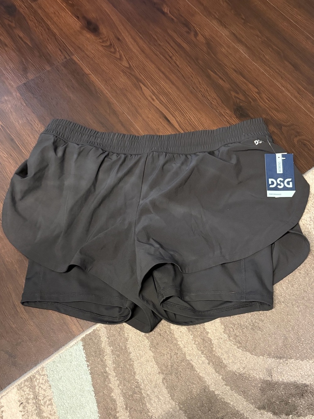 DSG Black Women's Athletic Layered Running Shorts